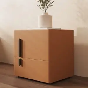 Leather art hardware foot bedside table