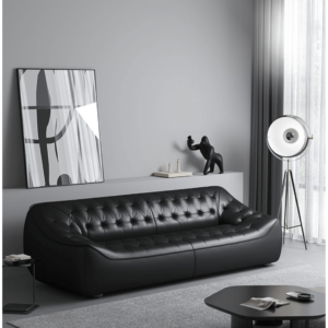 Bean Bag Black Leather Sofa New