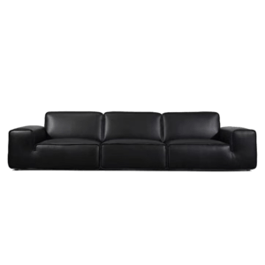 Simplified Leather Sofa Black New