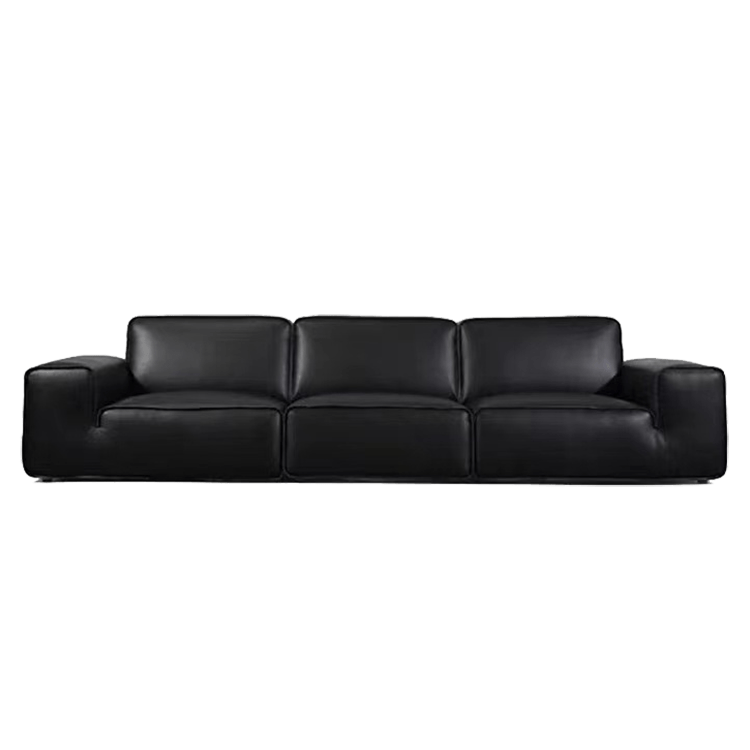 Simplified Leather Sofa Black New