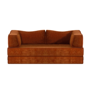 Striped corduroy fabric multifunctional folding sofa brown New